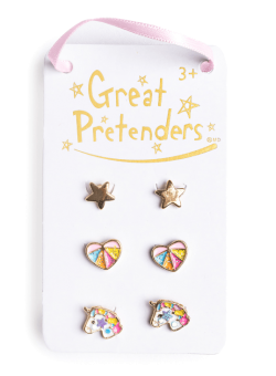Boutique Cheerful Studded Earrings, 3 Pairs